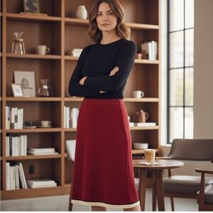 St. John Collection Classic Santana Knit Women's Midi Knee Length Skirt, Size 10